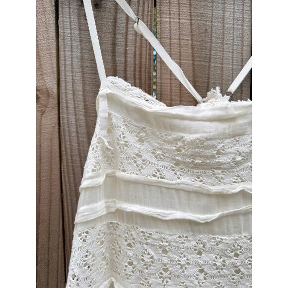 Free People Ivory Lace & Cotton Mini Dress - Picture 4 of 8